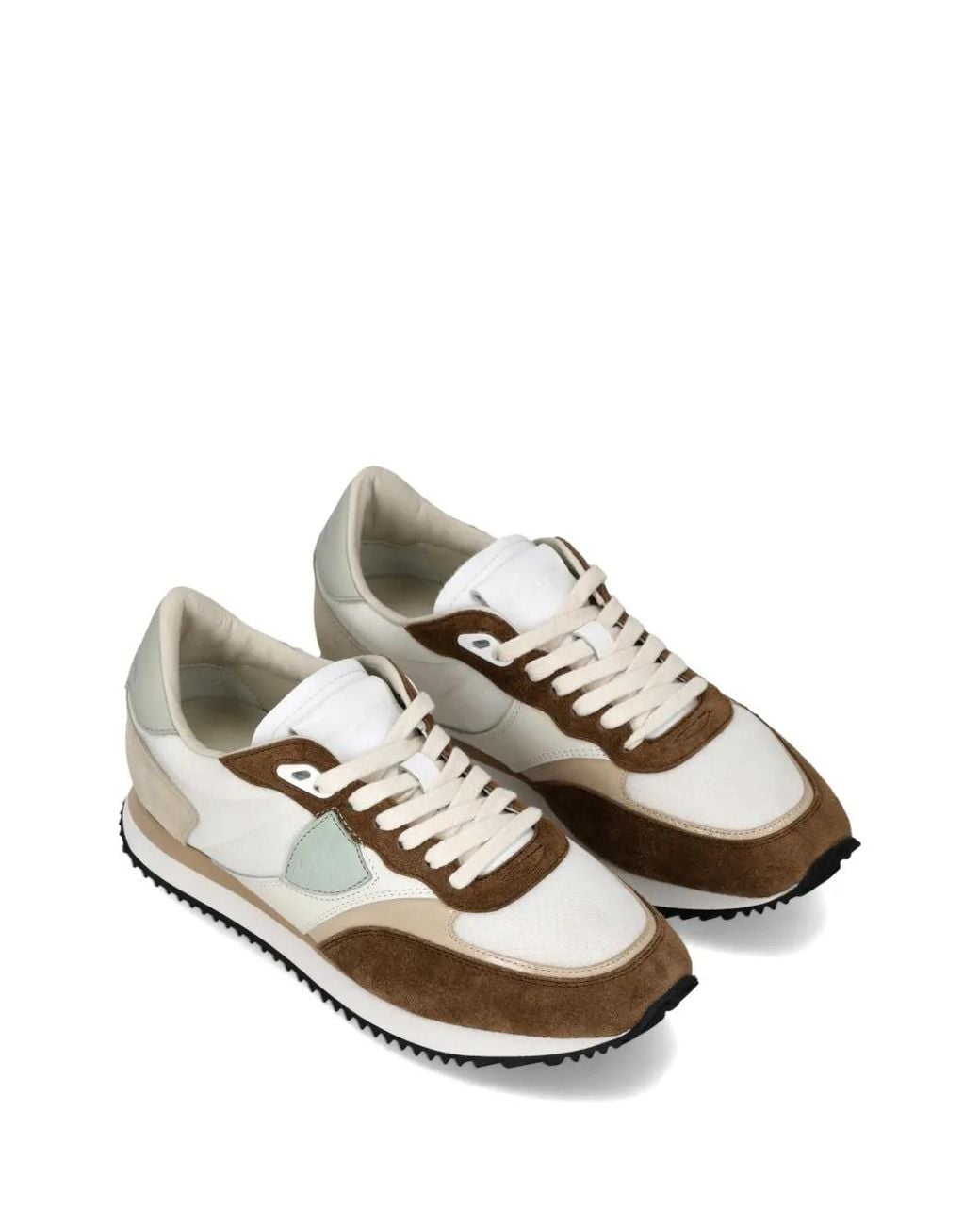 Philippe Model White Blville Suede-Panel Sneakers