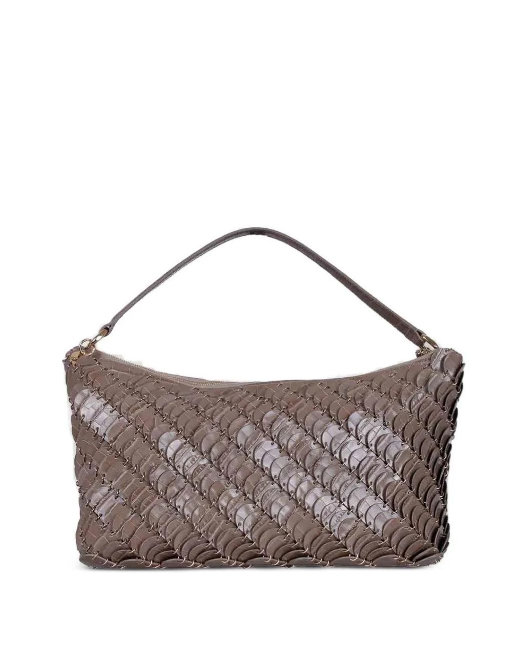 Rabanne Brown Disc Leather Shoulder Bag