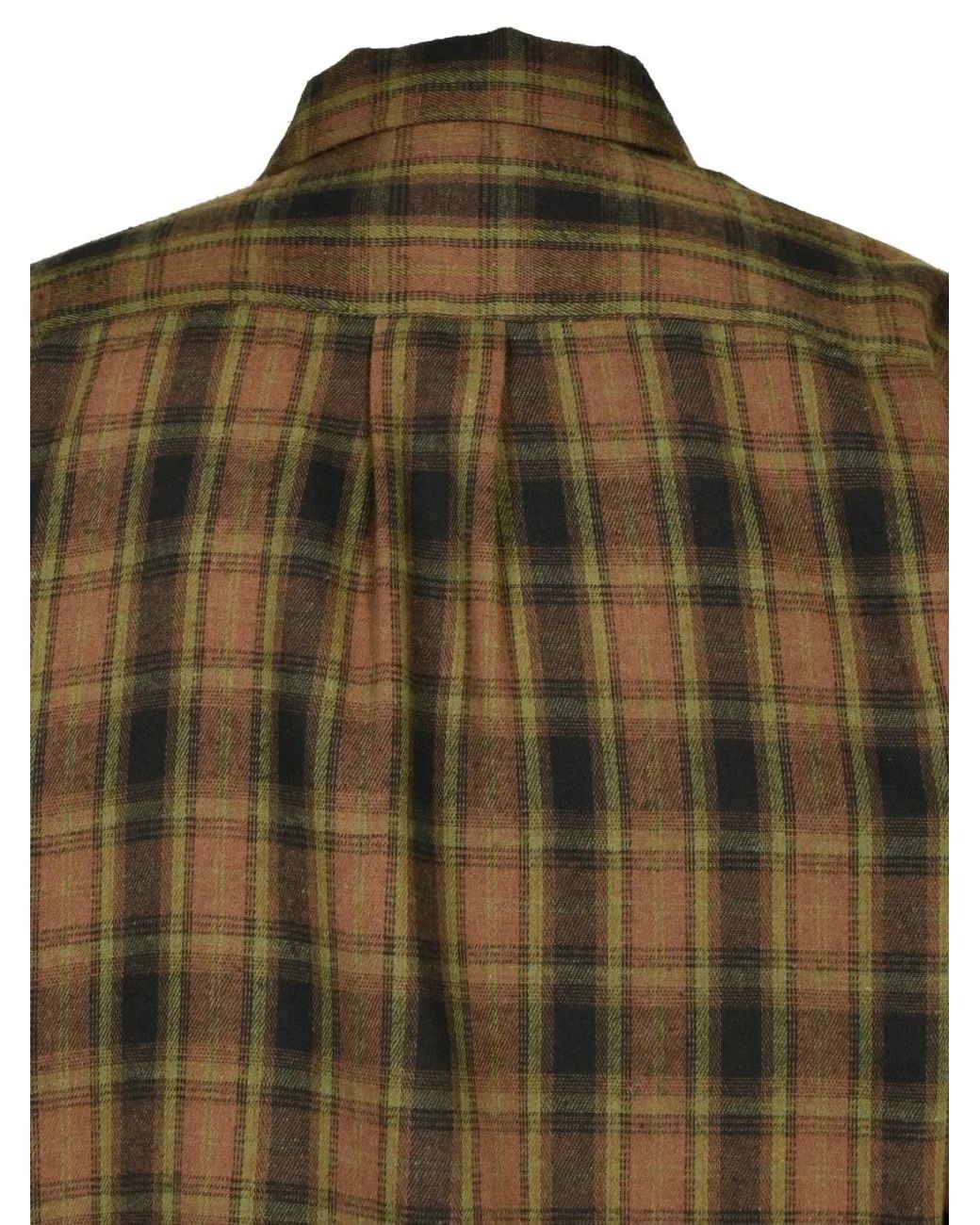CEDARWOOD Green Echo Frayed Flannel Shirt for men