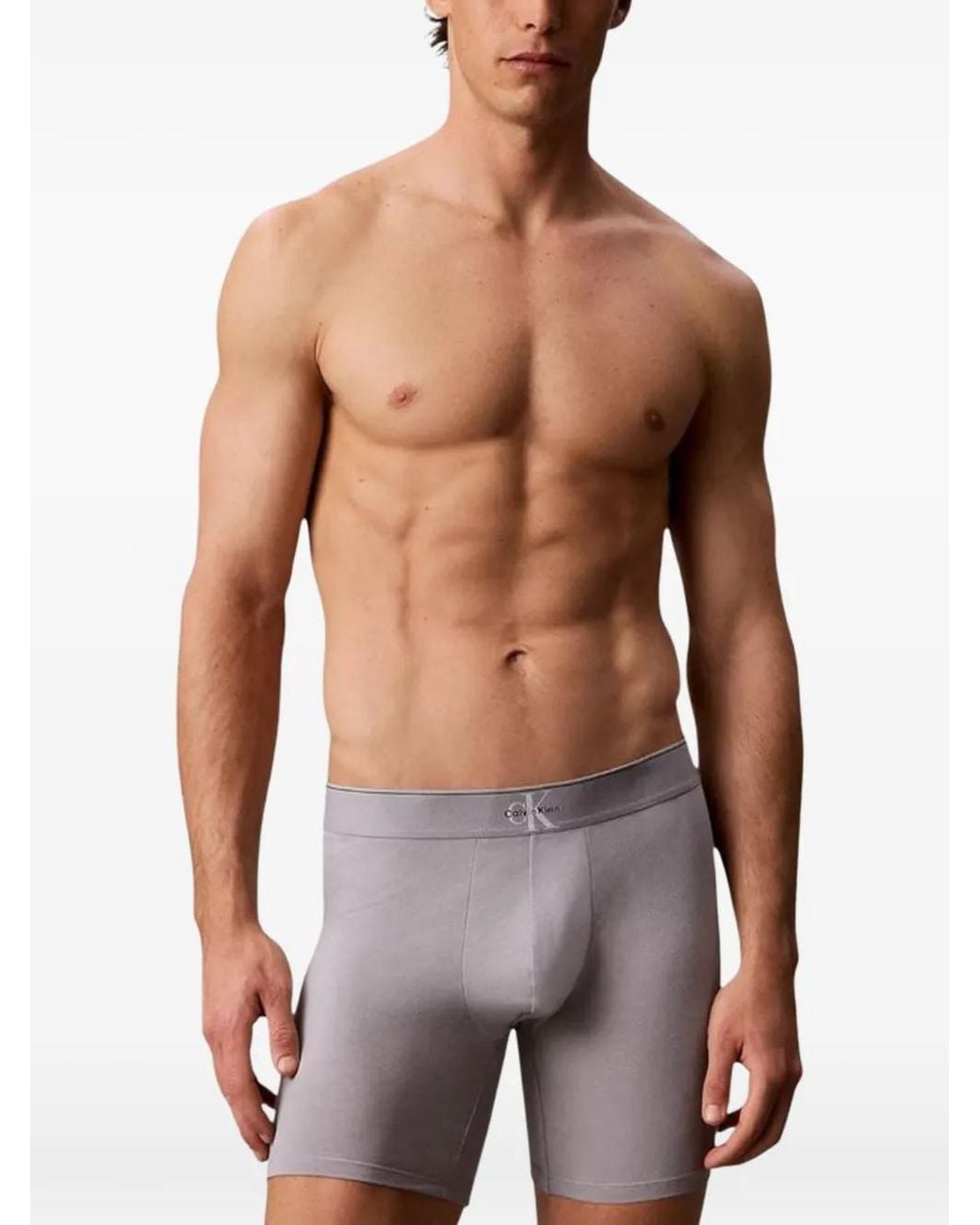 Calvin Klein Black Icon Logo-Waistband Cotton Boxers for men