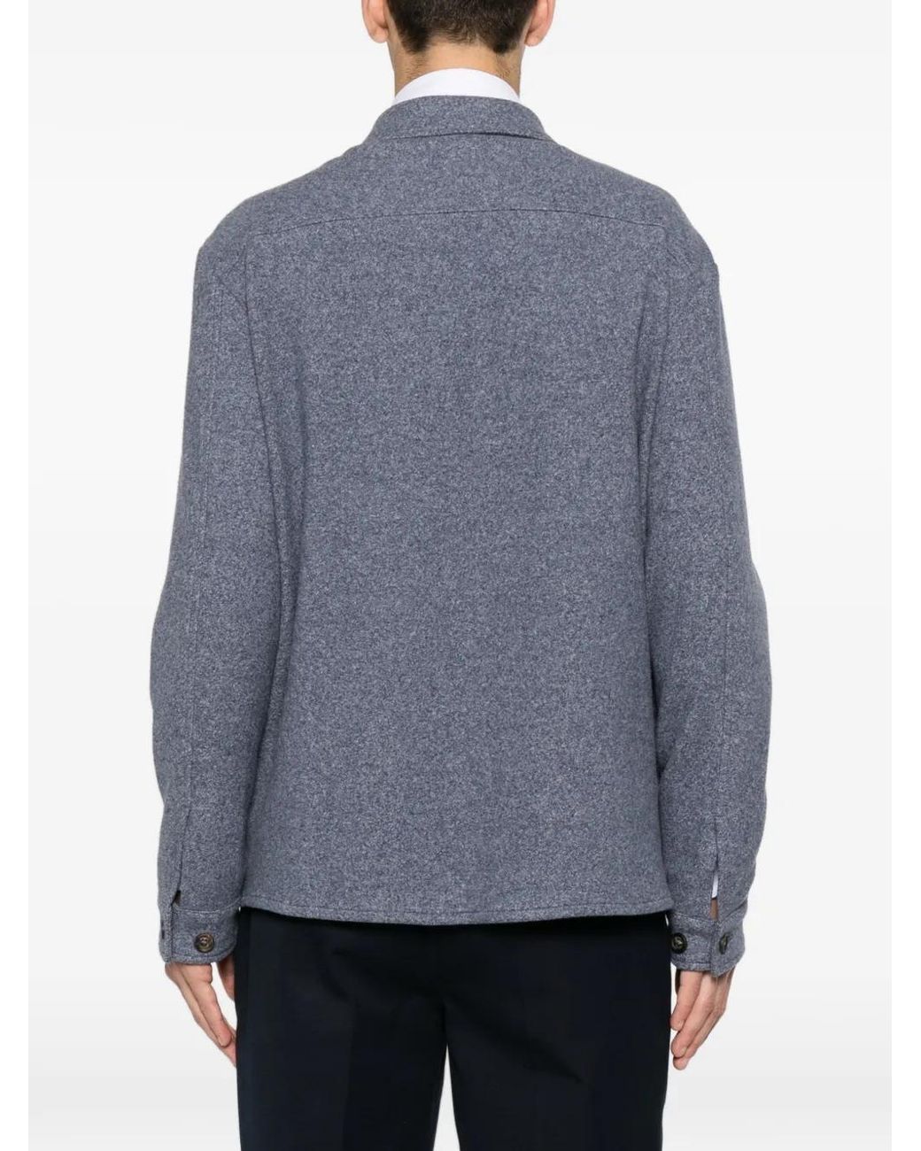 Eleventy Gray Flap-Pocket Shirt Jacket for men