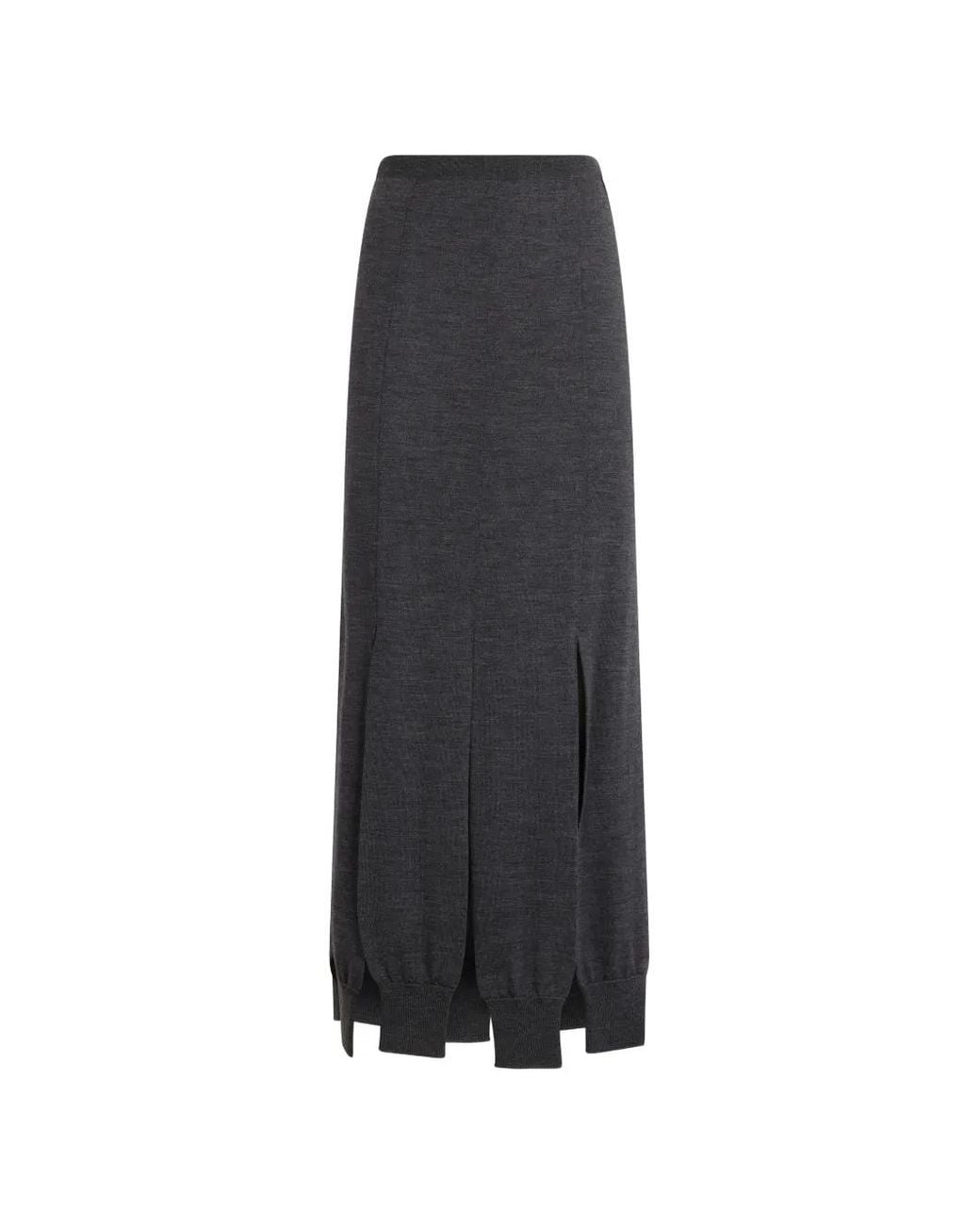 Moschino Black Slit-Detail Maxi Skirt