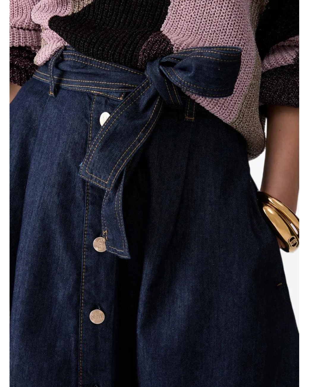 Liu Jo Blue Long Denim Skirt