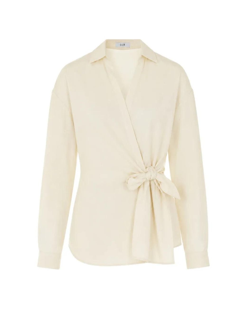 ELEH White Bow-Detail Wrap Shirt