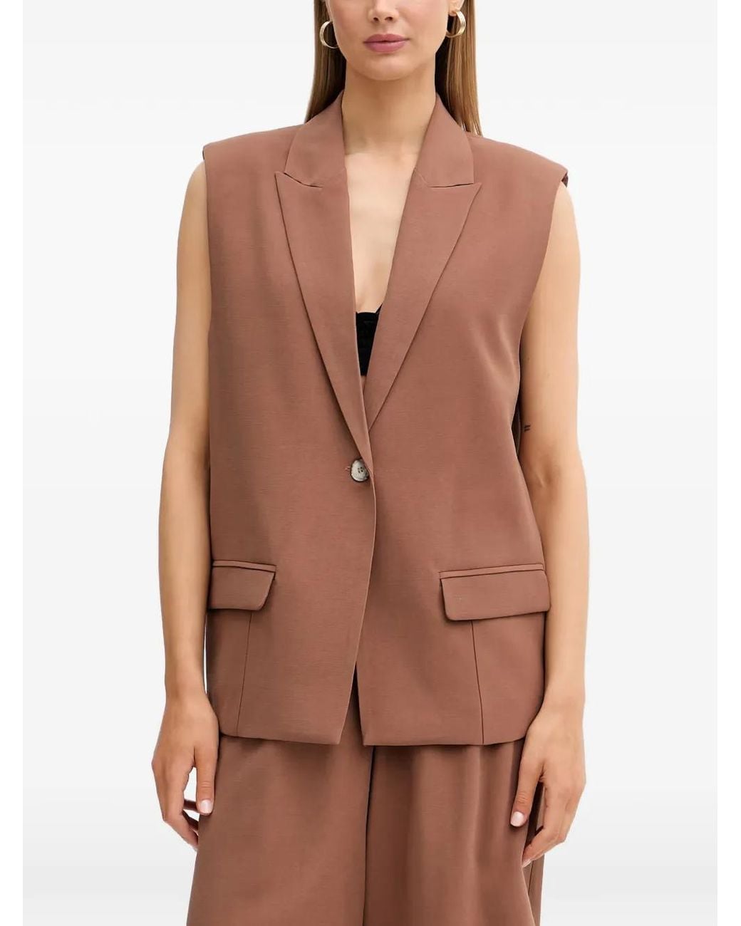 Chaleco Con Botones ViCOLO de color Brown