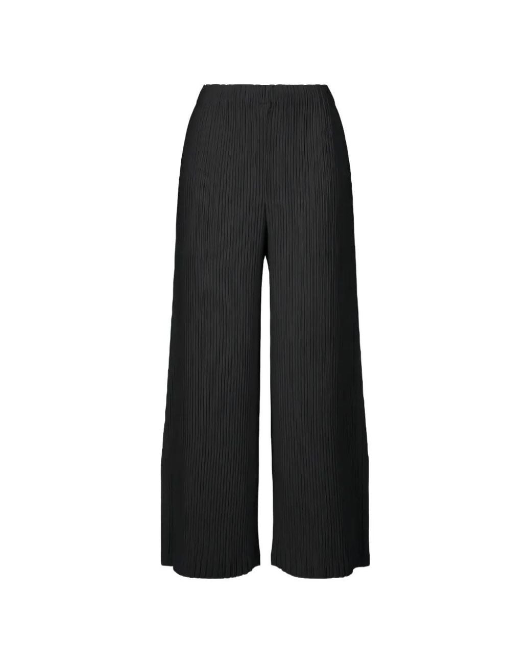 Issey Miyake Black Hatching Pleated Trousers