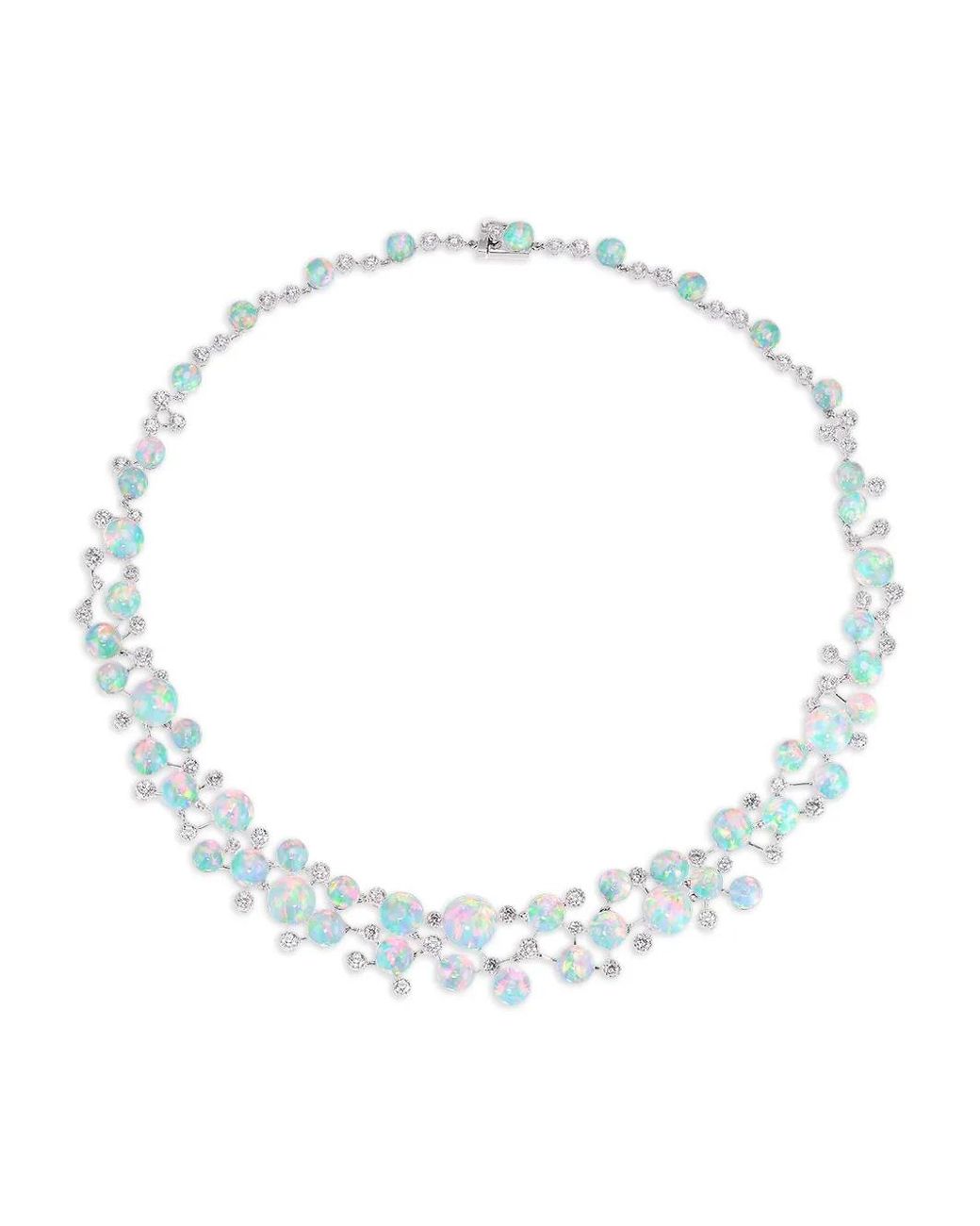 Anabela Chan White Constellation Diamond And Opal Necklace