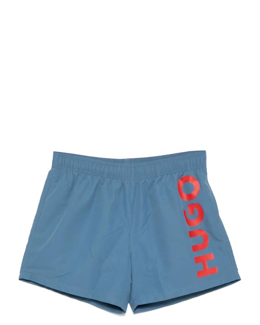 Boss Blue Logo Print Swim Shorts for men