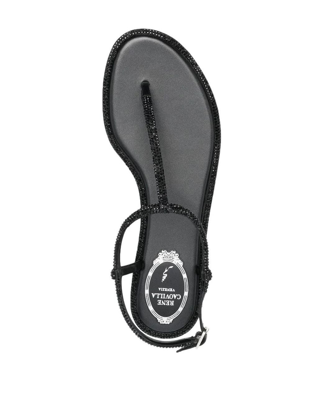 Rene Caovilla Brown Diana Low Jewel Sandals