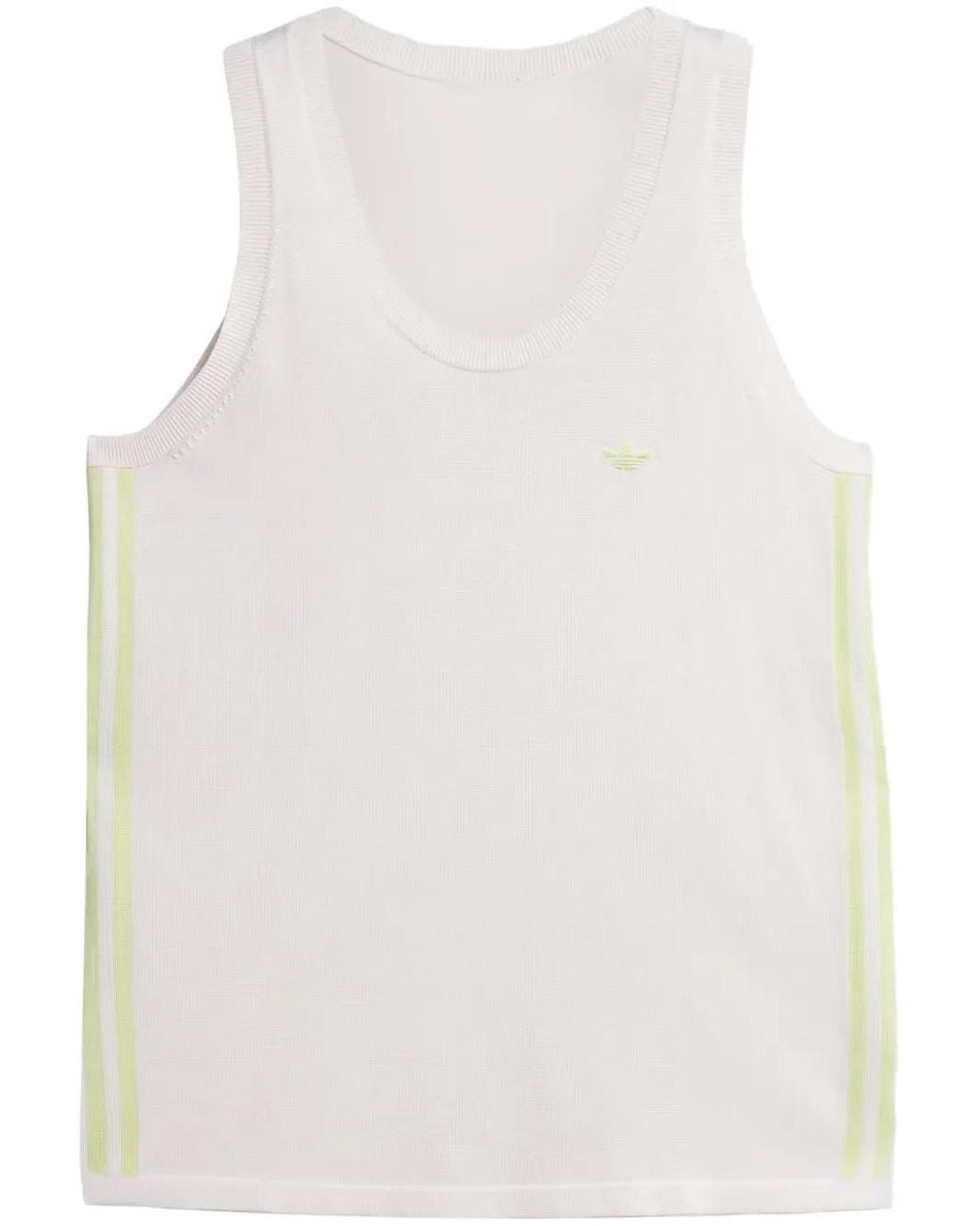 Adidas White Logo-Embroidered Sleeveless Top