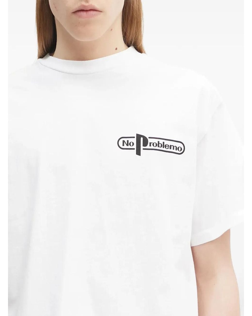 No Problemo White Logo-Print T-Shirt for men