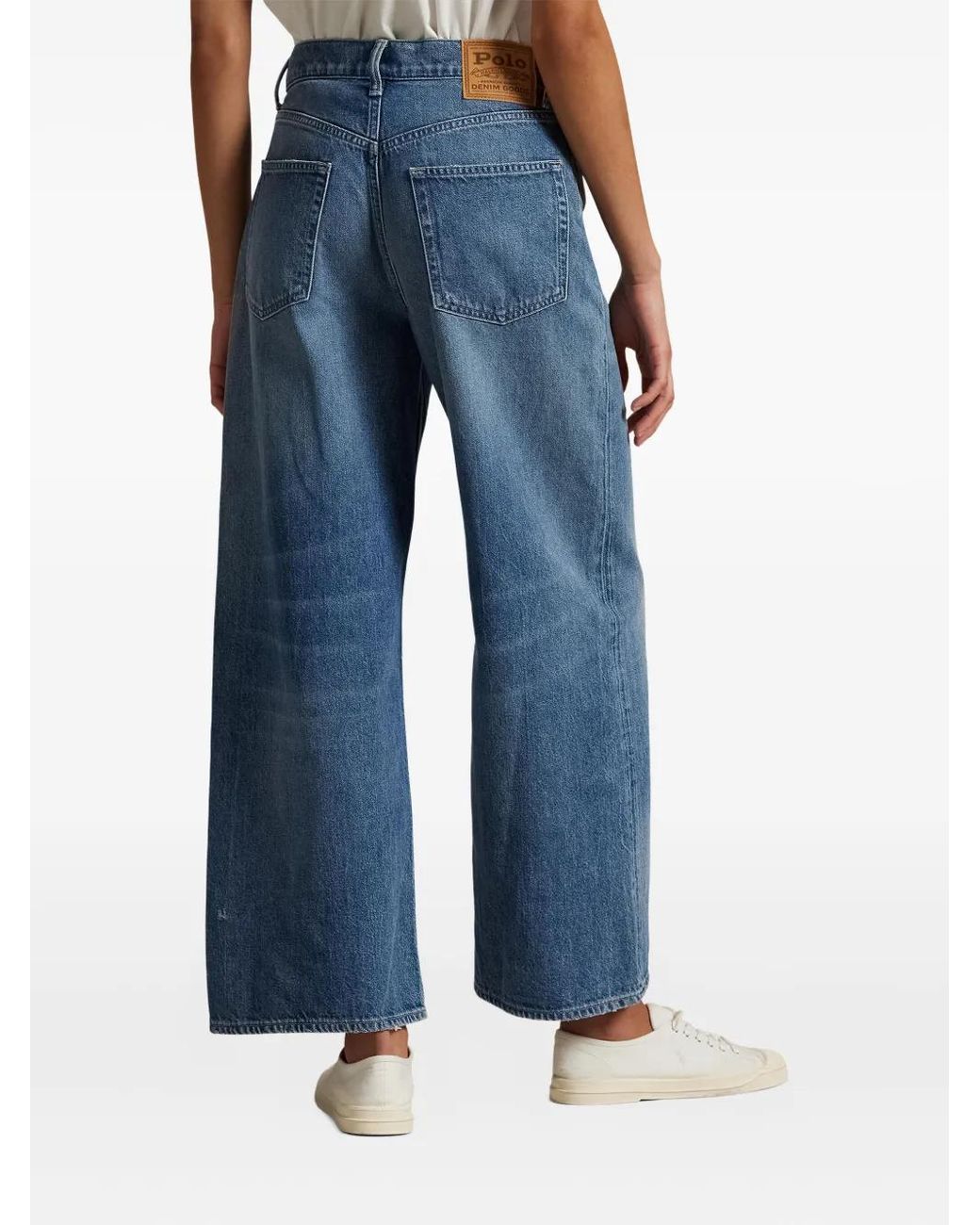 Polo Ralph Lauren Blue Wide-Leg Cotton Jeans