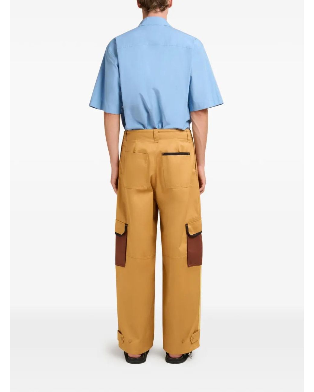 Marni Cargo Broek Met Colourblocking in het Yellow voor heren