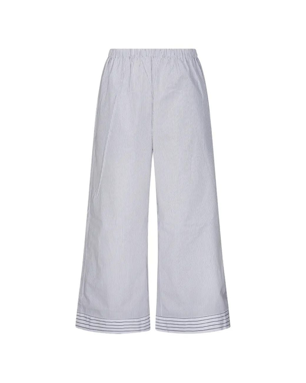 By Malene Birger White Mirabello Striped Trousers
