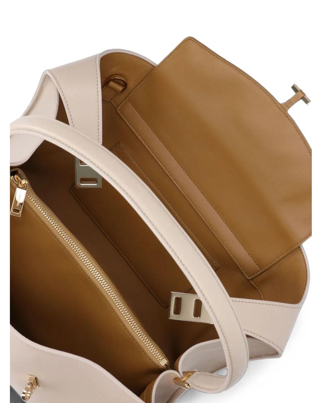 Ferragamo Natural Hug Soft Bicolor Shoulder Bag (M)