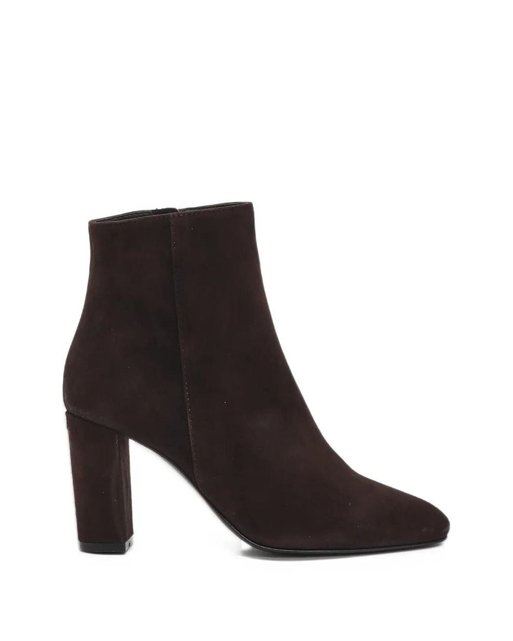 Via Roma 15 Black Suede Block-Heel Ankle Boots