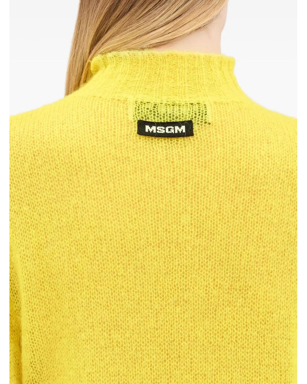 MSGM Yellow Long-Sleeve Sweater