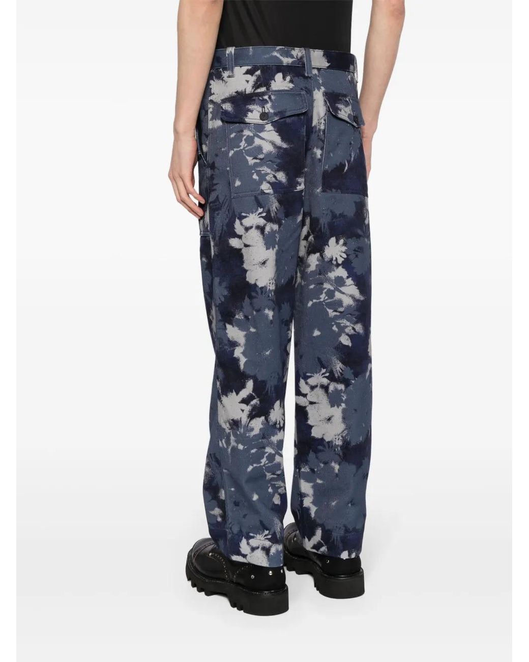 Vaqueros Rectos Con Estampado Abstracto Maison Kitsuné de hombre de color Blue