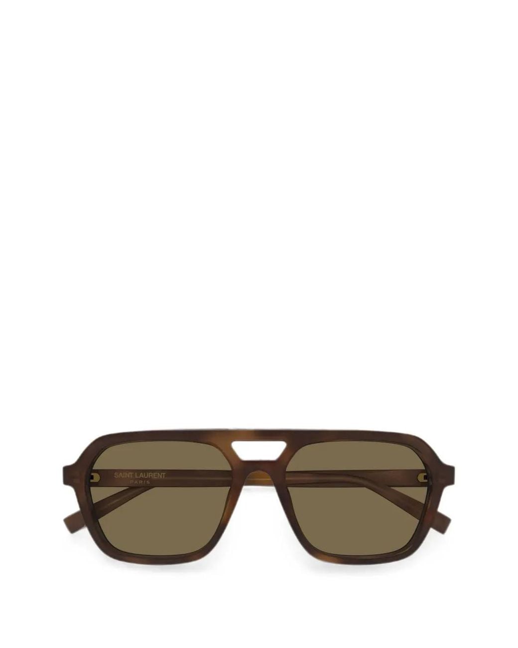 Saint Laurent Brown Geometric-Frame Sunglasses