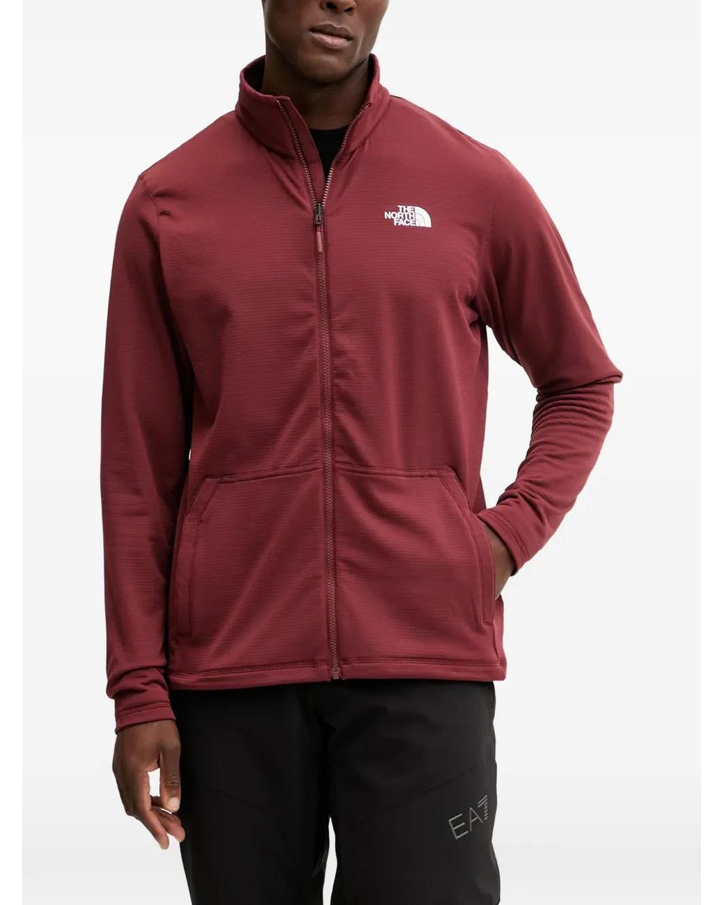 The North Face Red Hooded Colourblock Performance Jacket for men