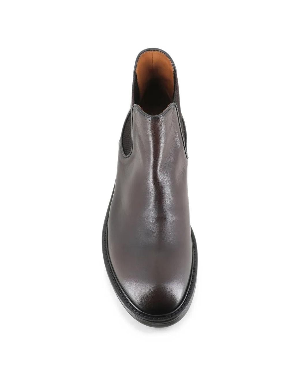 Alexander Hotto Brown Elasticated-Panel Leather Boots for men