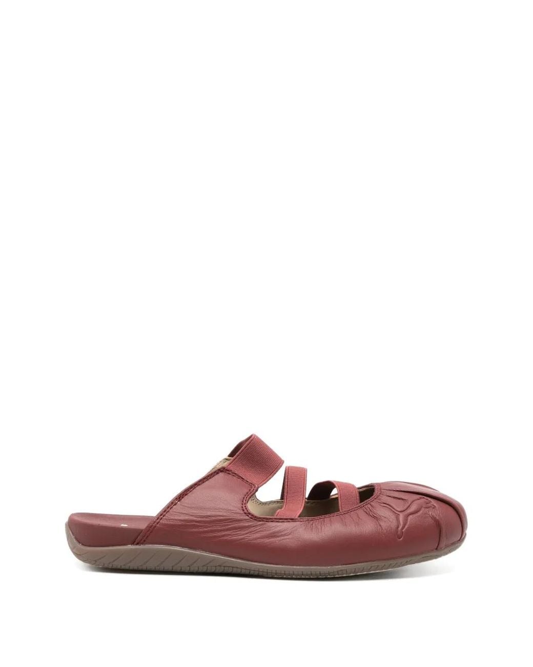 PUMA Red Speedcat Logo-Embossed Leather Mules