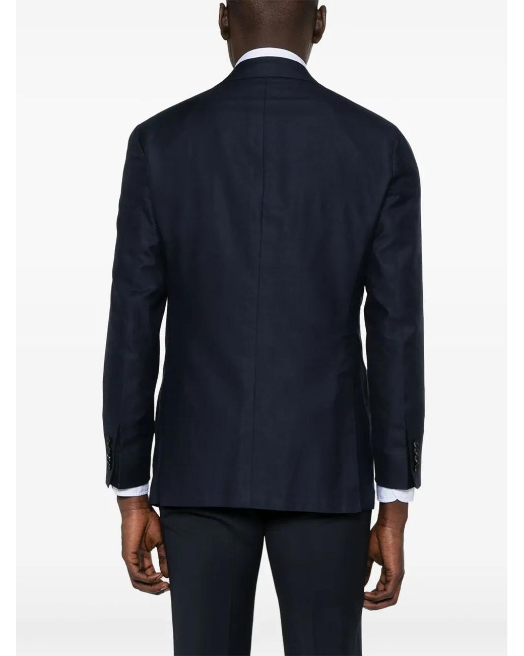 Kiton Blue Single-Breasted Blazer for men