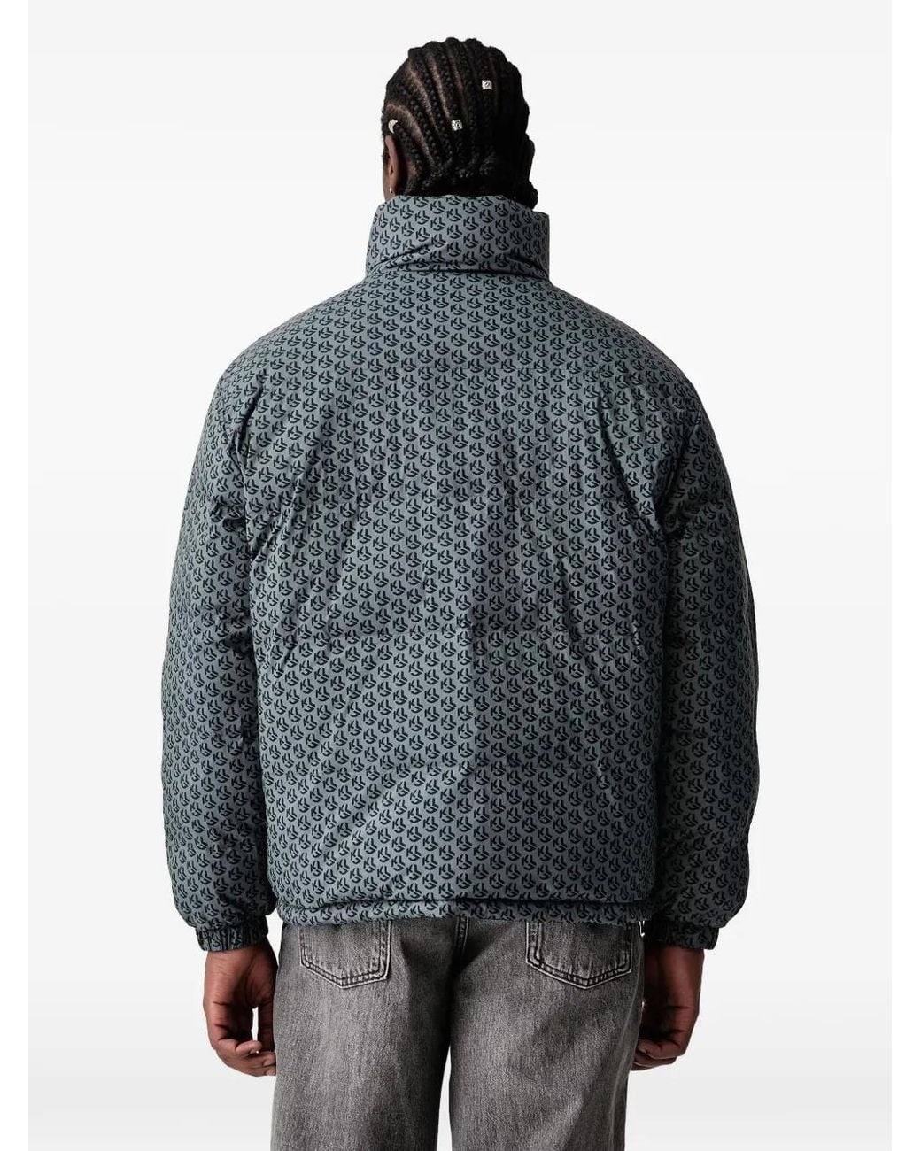 Karl Lagerfeld Gray Reversible Monogram-Print Jacket for men