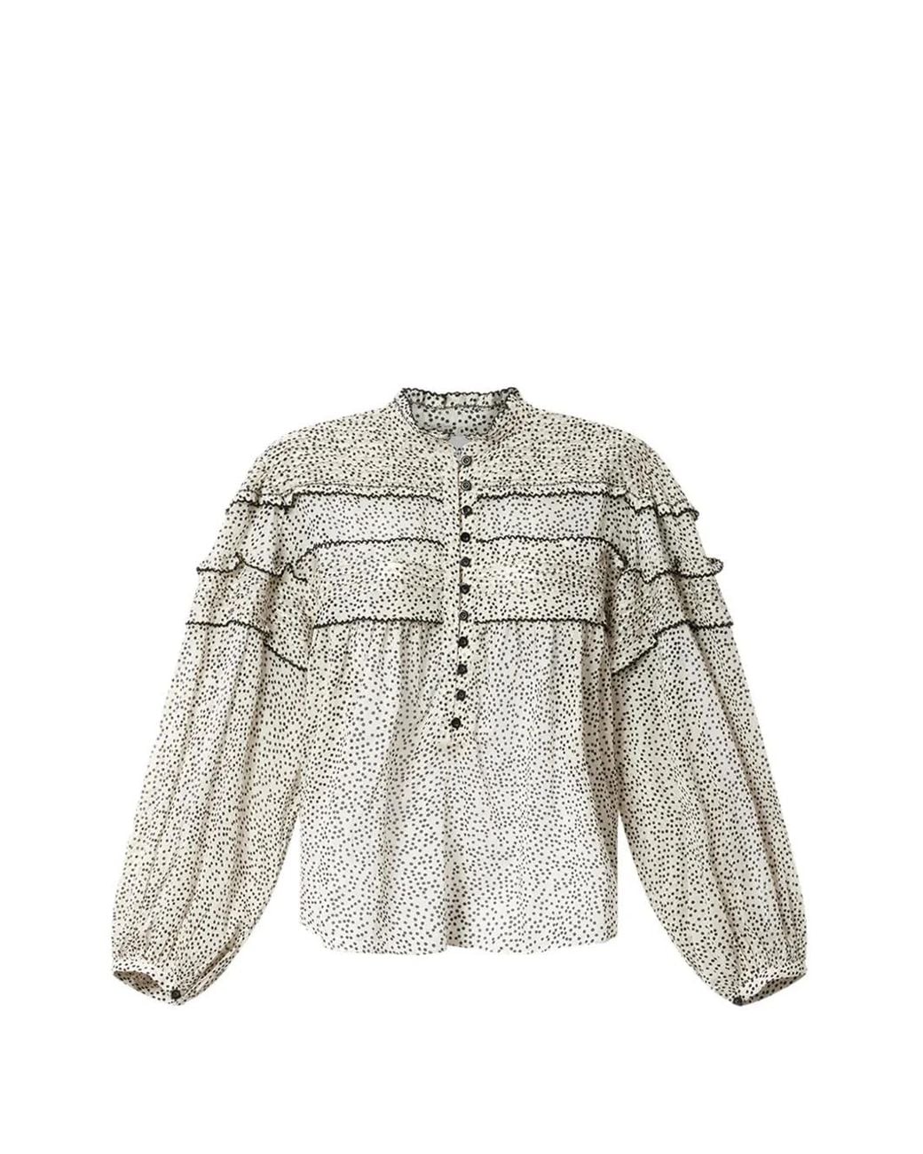 Top Doane Con Volantes Y Motivo De Lunares Isabel Marant de color White