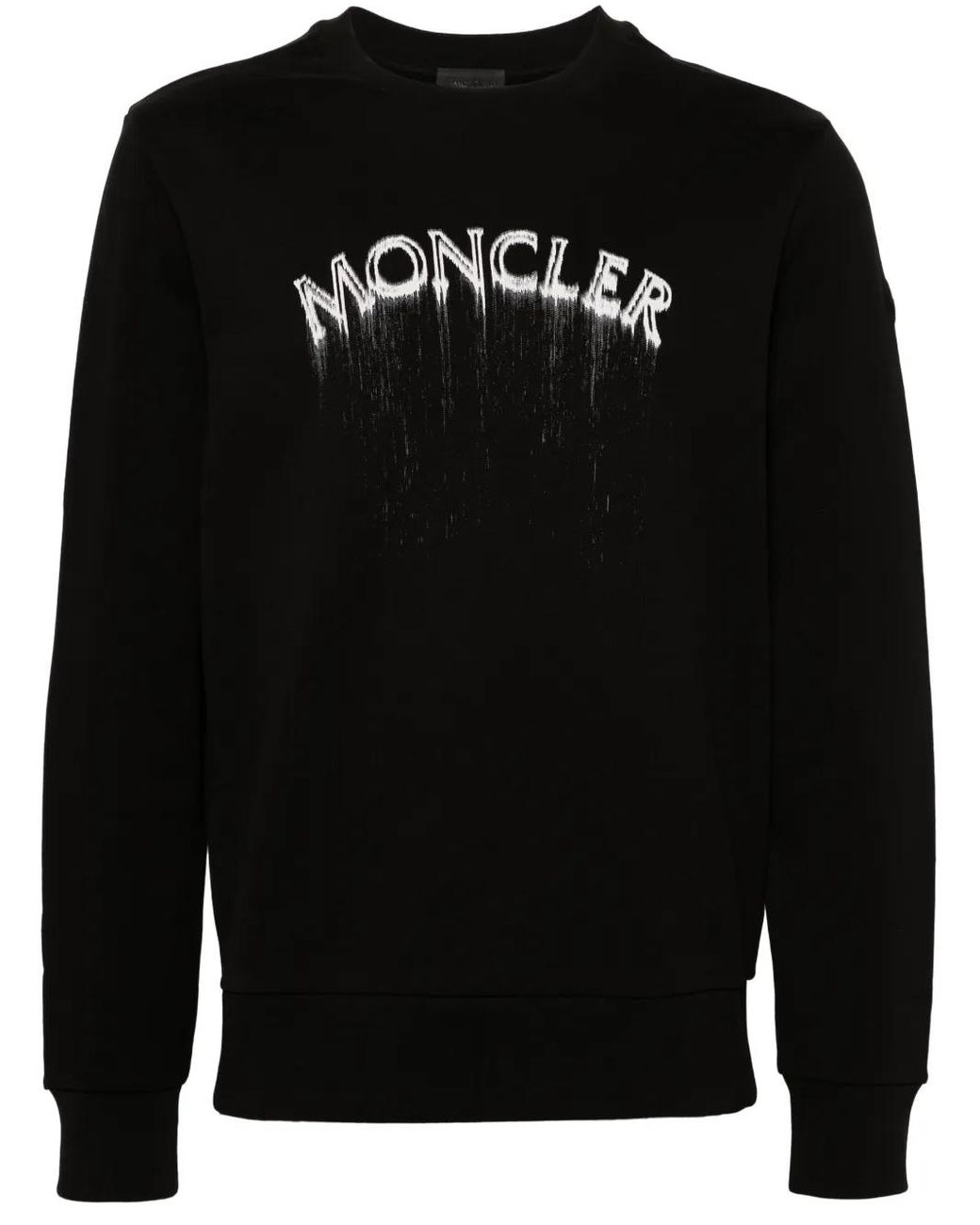 Moncler Logo-Print Faded-Effect Sweatshirt in Black for Men