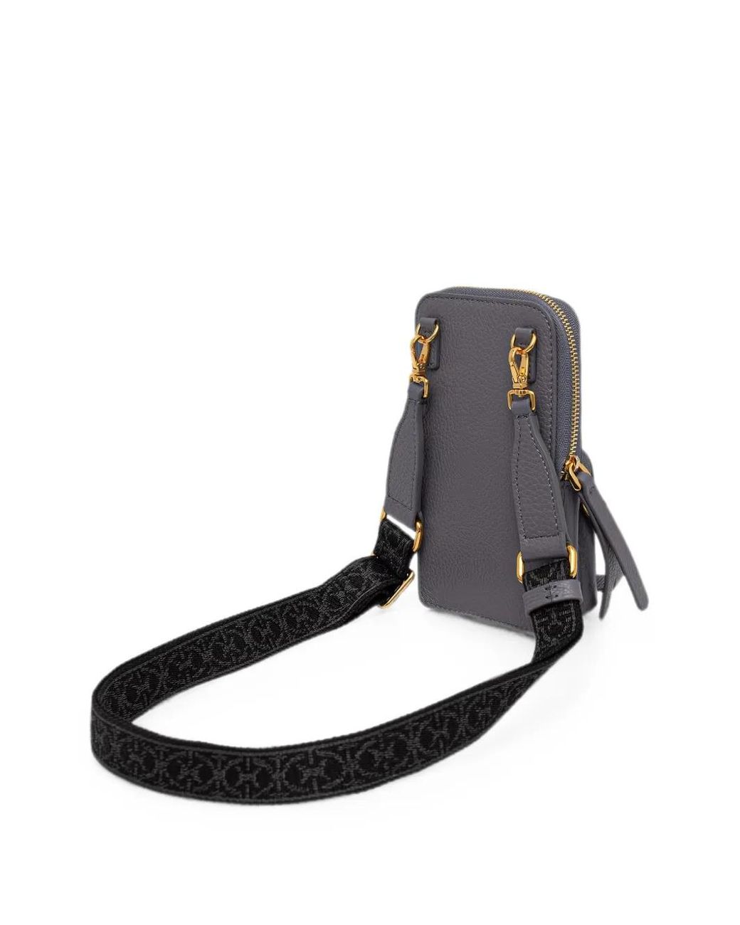 Coccinelle Gray Mini Pochette Pour Smartphone Pixie En Cuir Grainé