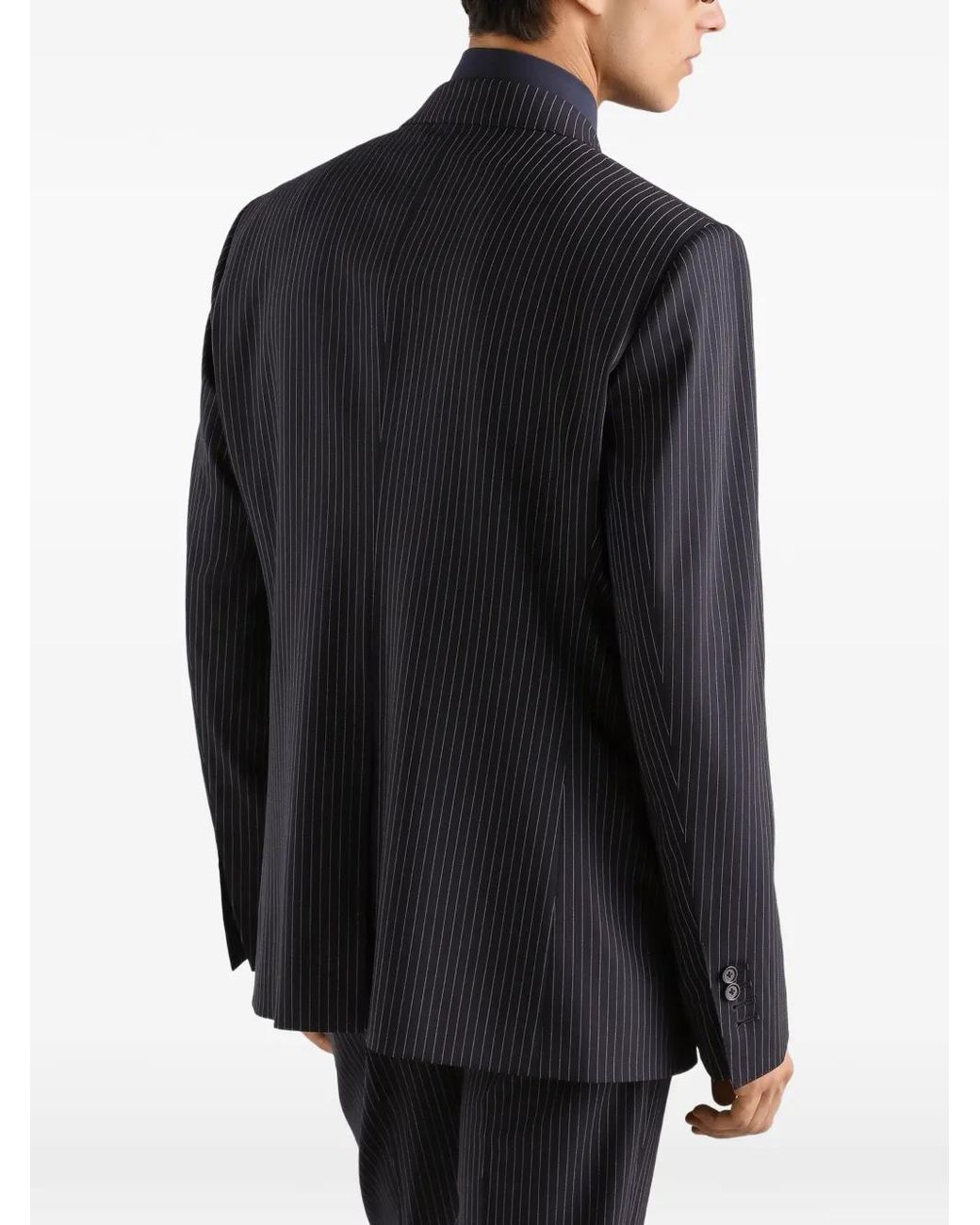 Dolce & Gabbana Blue Striped Tailored Blazer for men