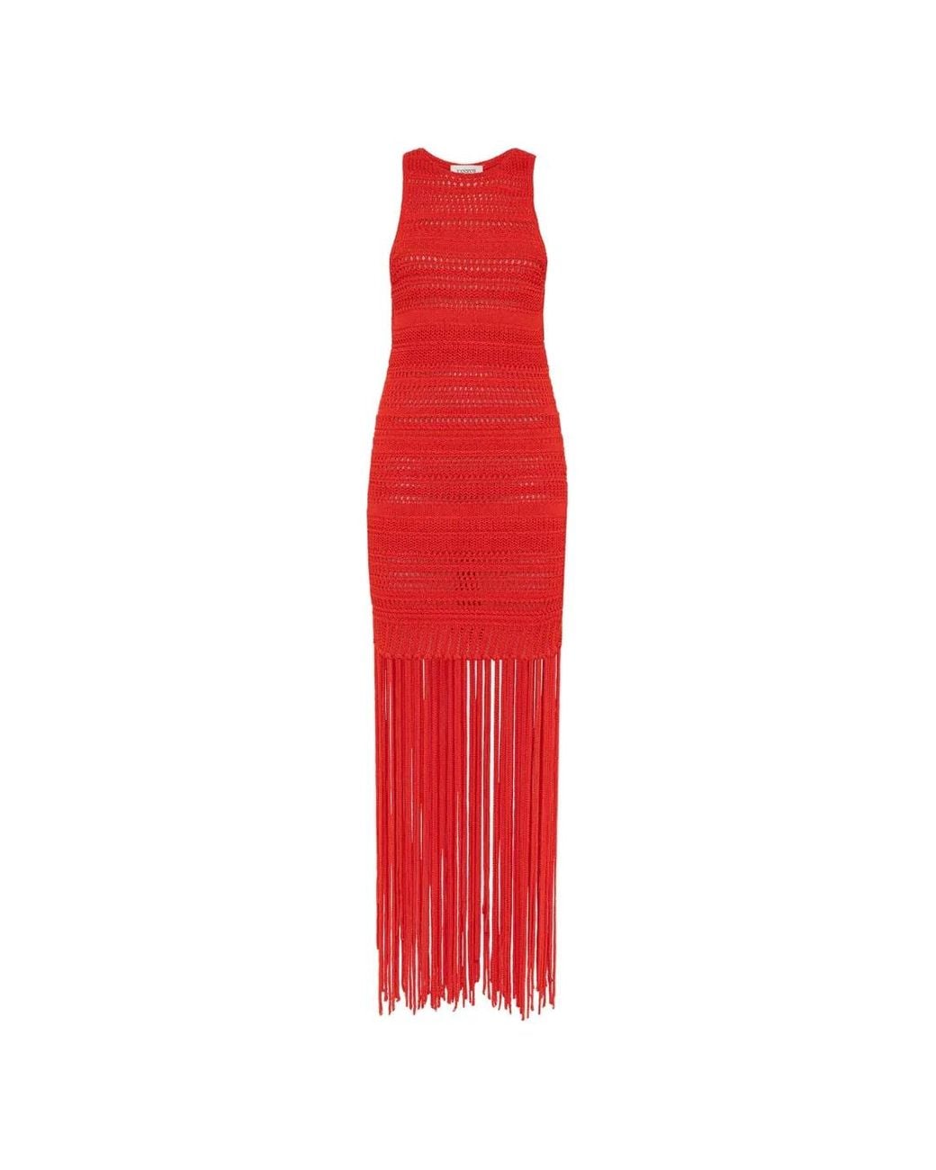 Laneus Red Knitted Maxi Dress