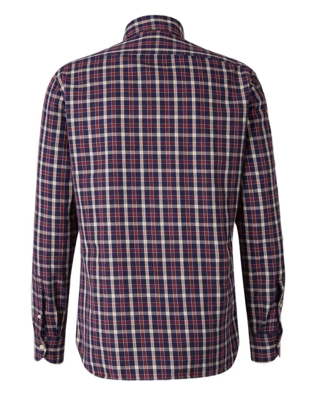 Luigi Borrelli Napoli Blue Checked Button-Down Shirt for men