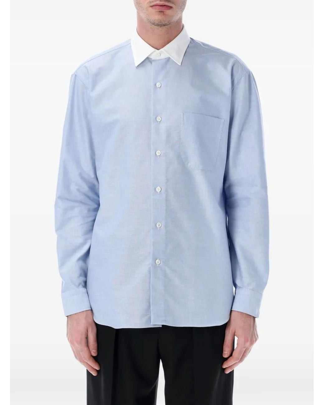 Salvatore Piccolo Blue Alberto Pocket Shirt for men