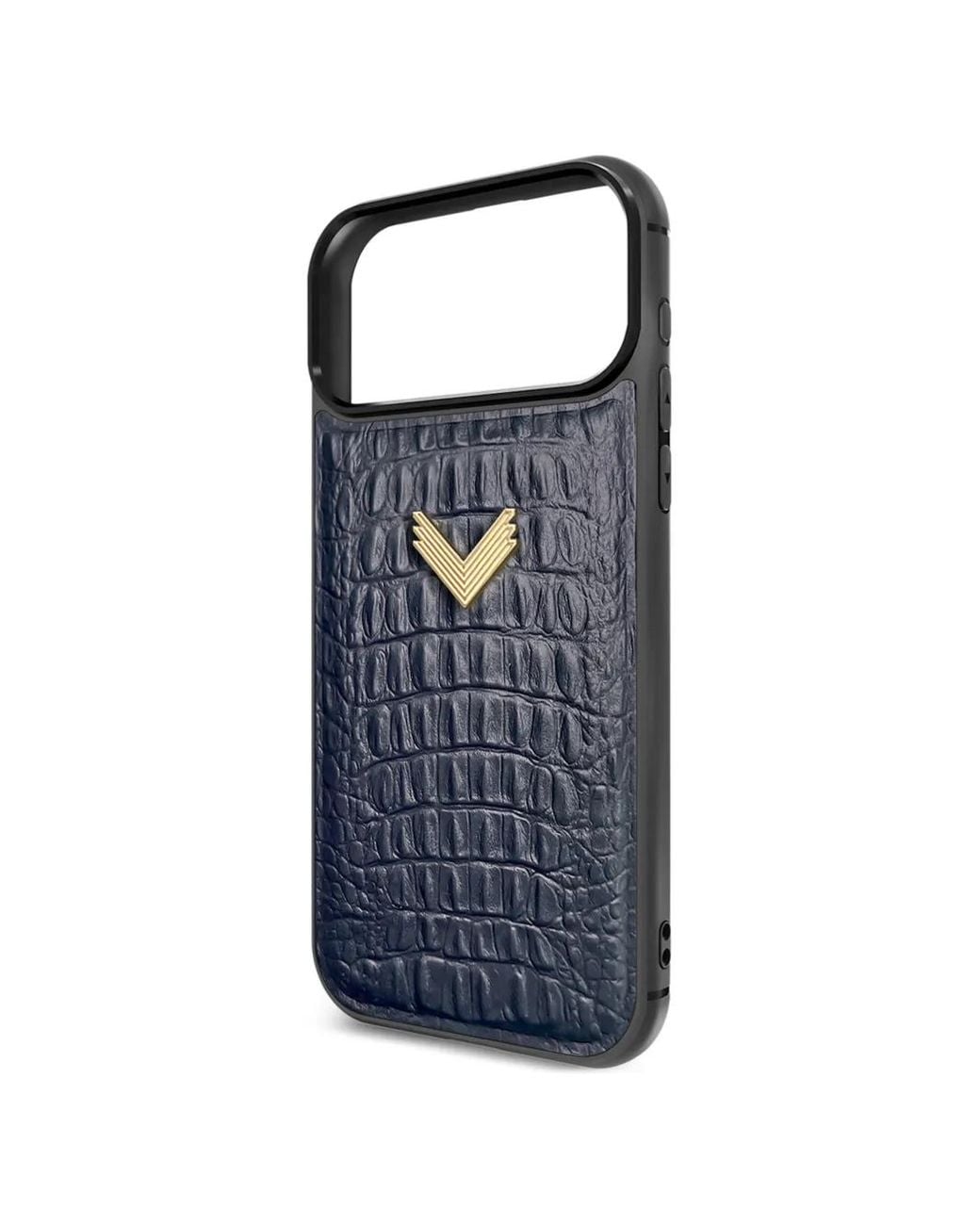 Velante Blue Alligator-Effect Leather Phone Case