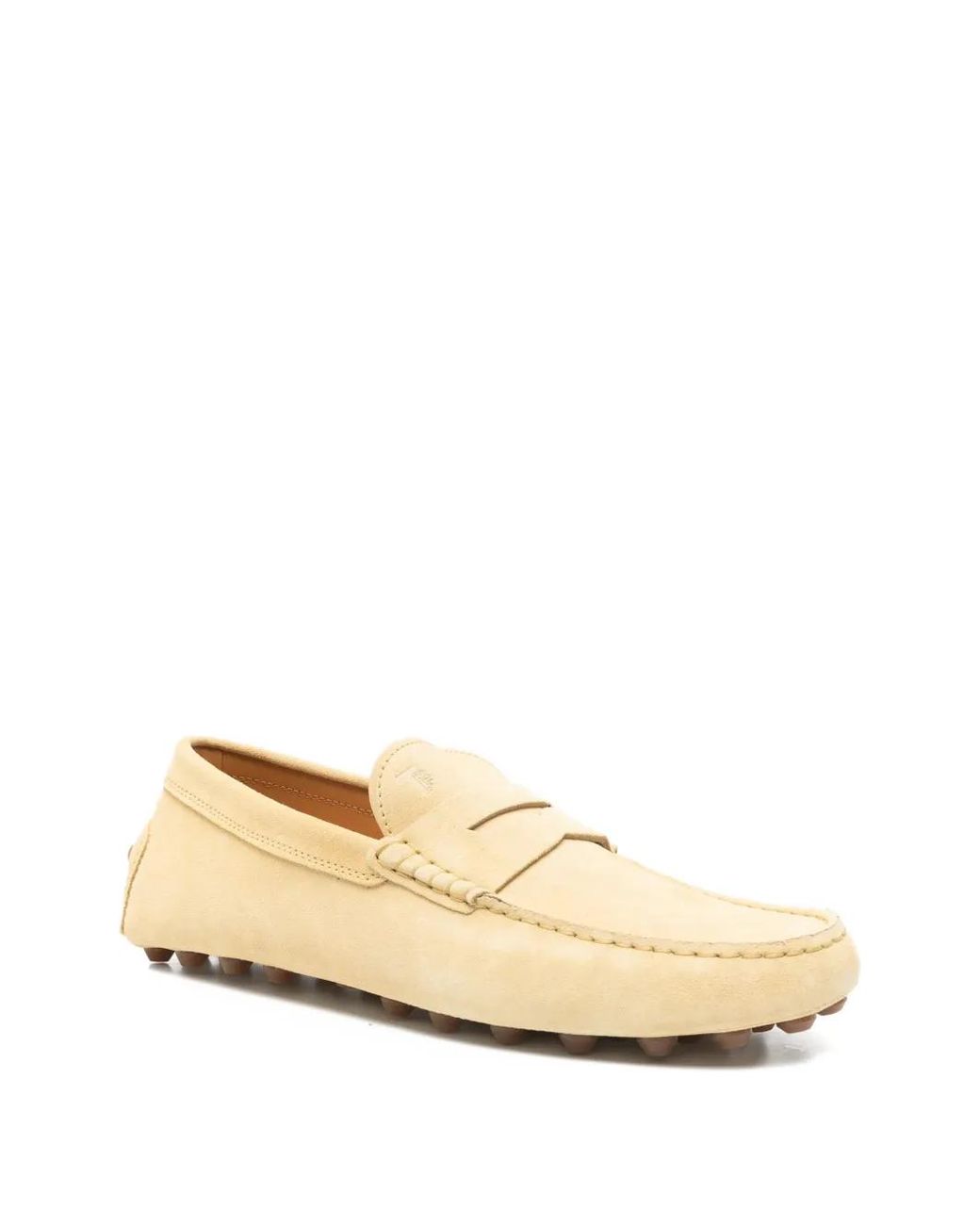 Tod's Natural Gommino Bubble Leather Loafers for men