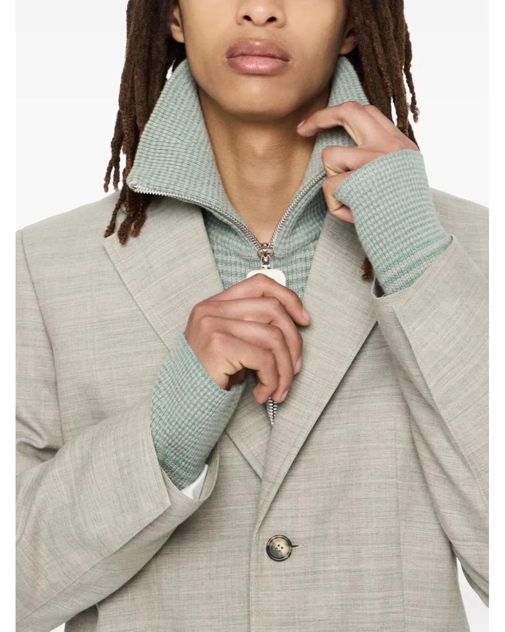 J.W. Anderson Gray Zip-Pocket Two-Button Blazer for men
