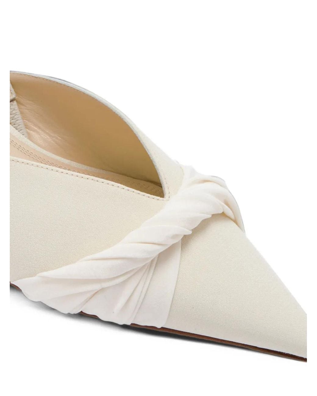 Neous White Borea Knotted Slingback Pumps