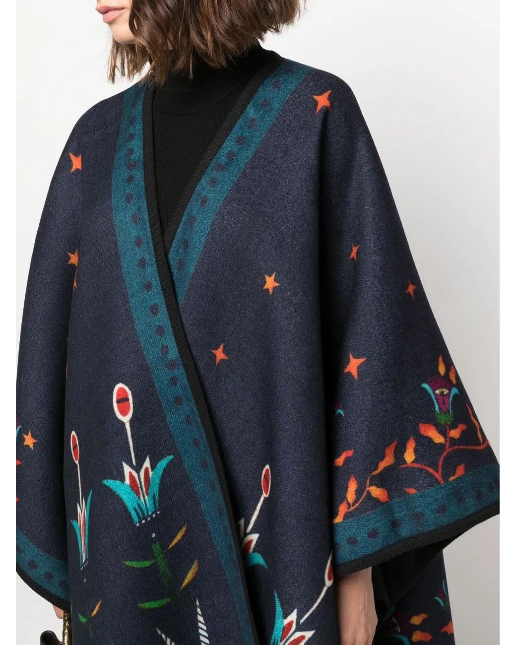 LaDoubleJ Blue Reversible Poncho