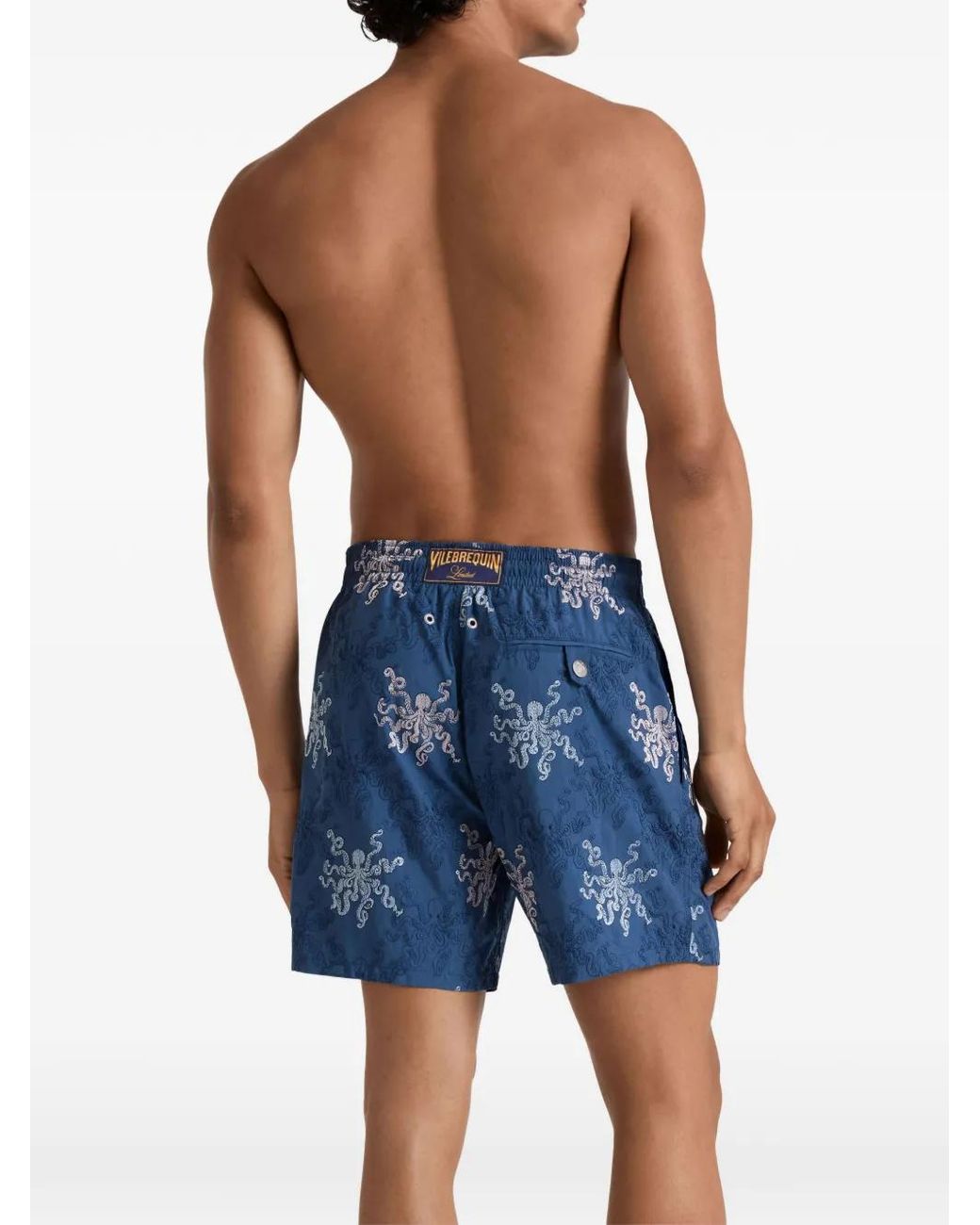 Vilebrequin Blue Octopus-Embroidered Swim Shorts for men