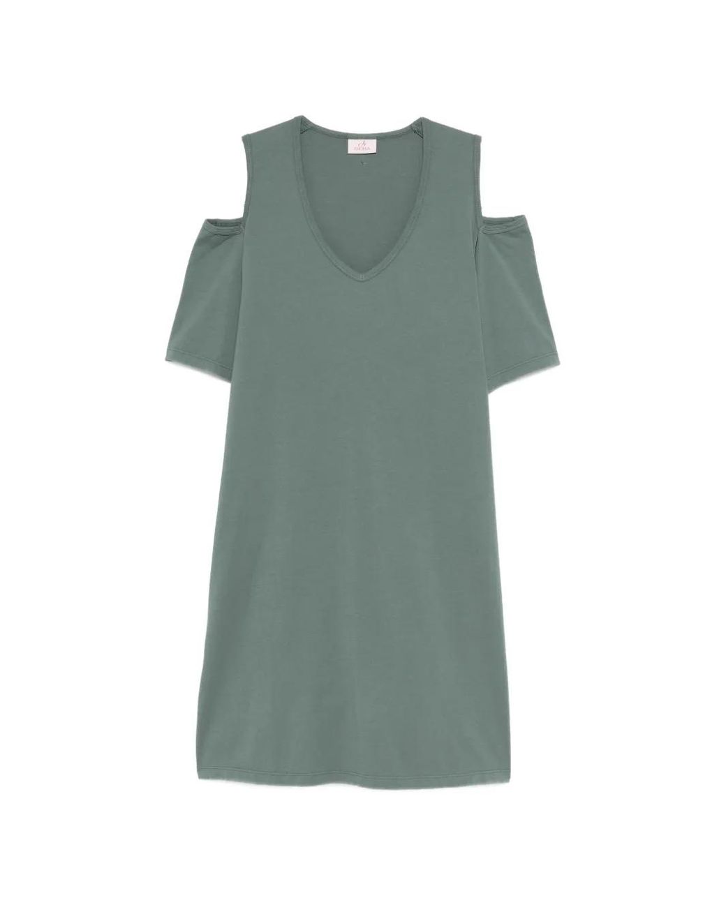 Deha Green V-Neck Cold-Shoulder Mini Dress