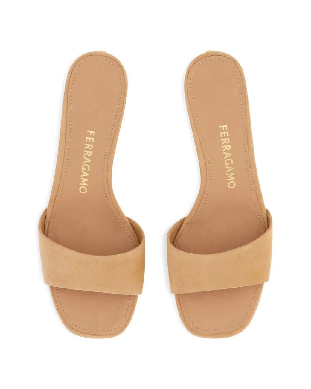 Ferragamo Natural Low Heeled Slides