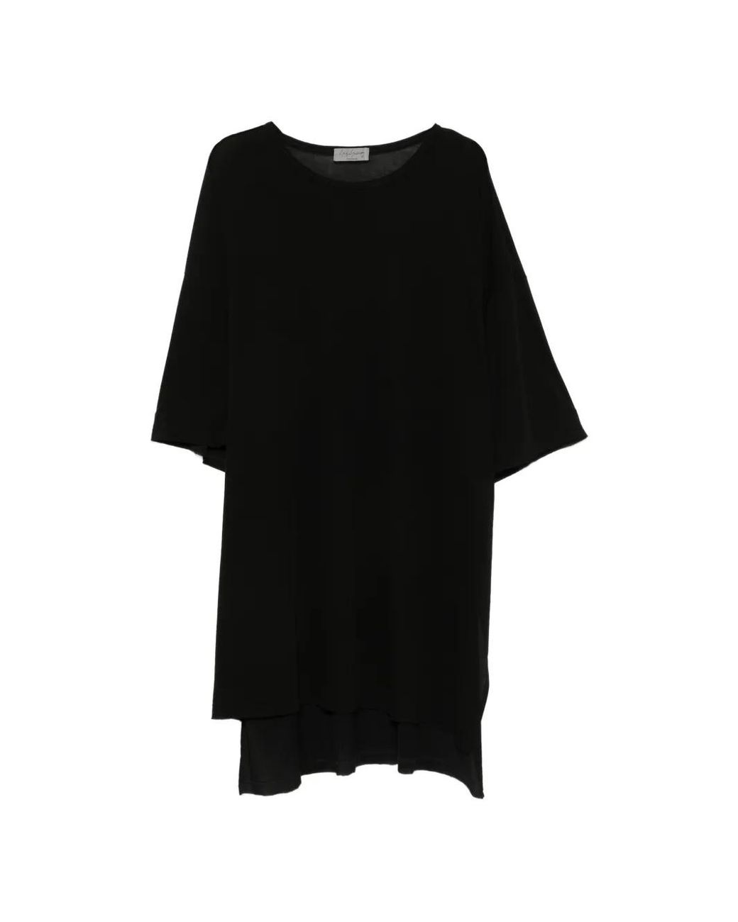 Yohji Yamamoto Black Oversized Side-Slit T-Shirt for men