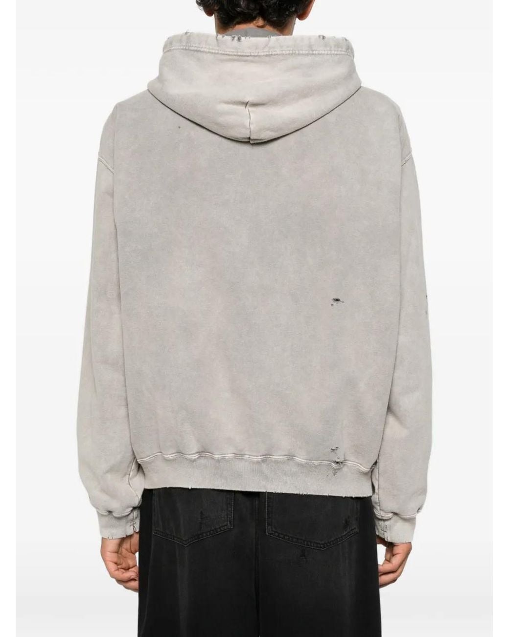 Maison Mihara Yasuhiro Gray Bleached Zip-Up Hoodie for men