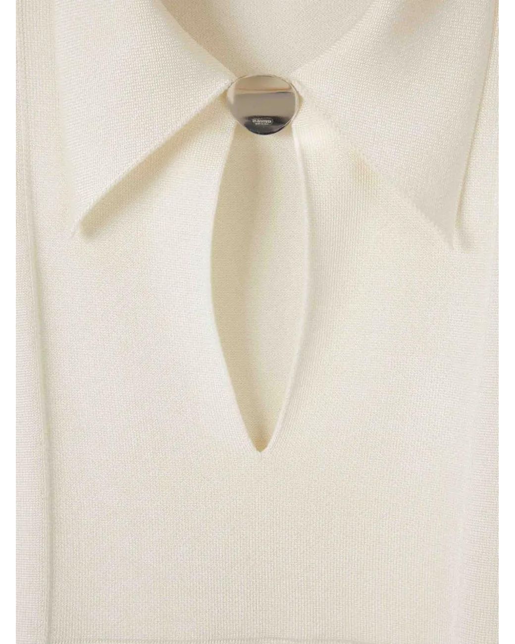 Jil Sander White Polo-Collar Top