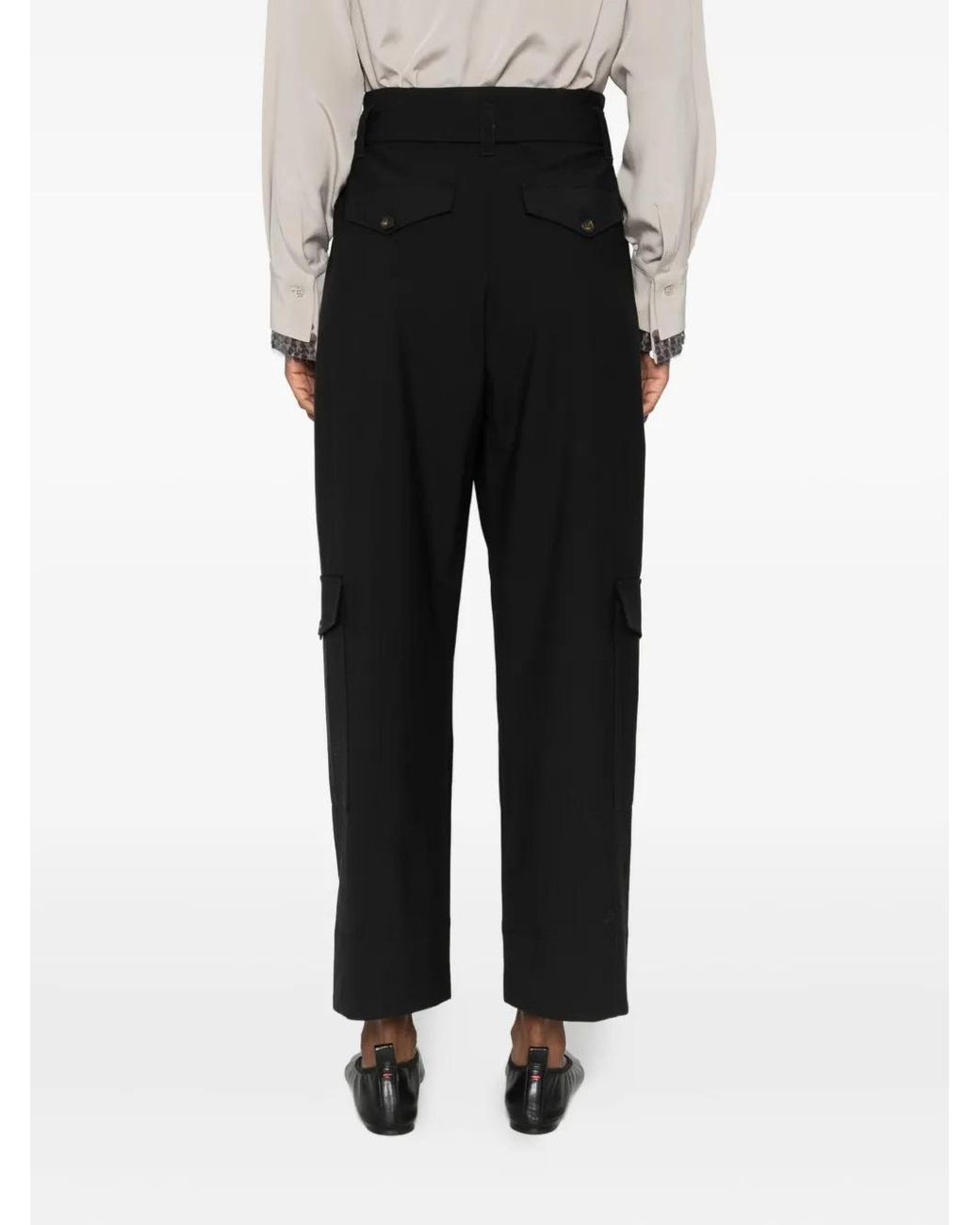 Brunello Cucinelli Black Belted Cargo Pants
