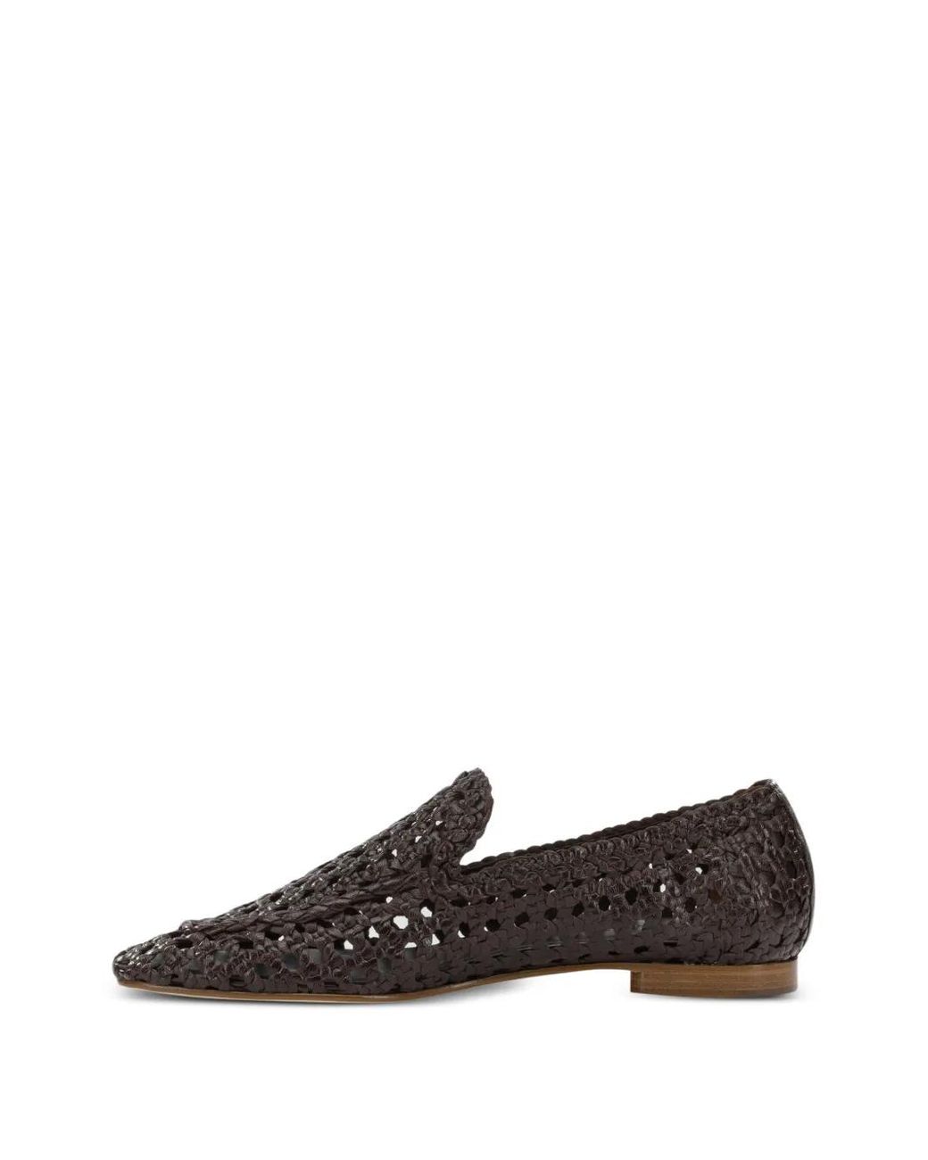 Toni Pons White Woven Leather Loafers