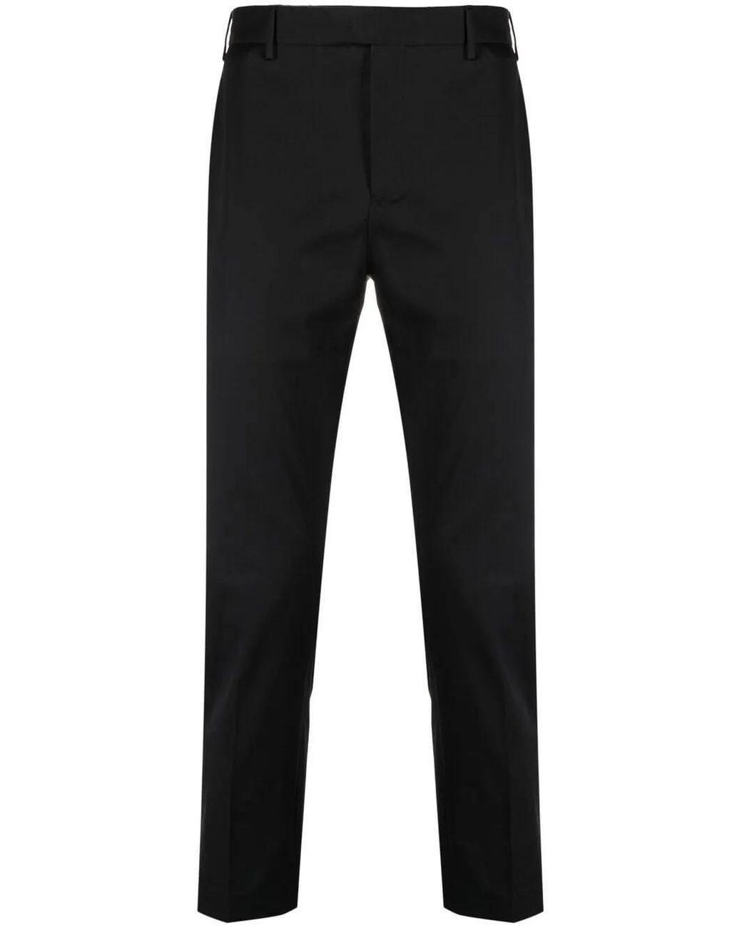 PT Torino Black Cropped Slim-Fit Chinos for men