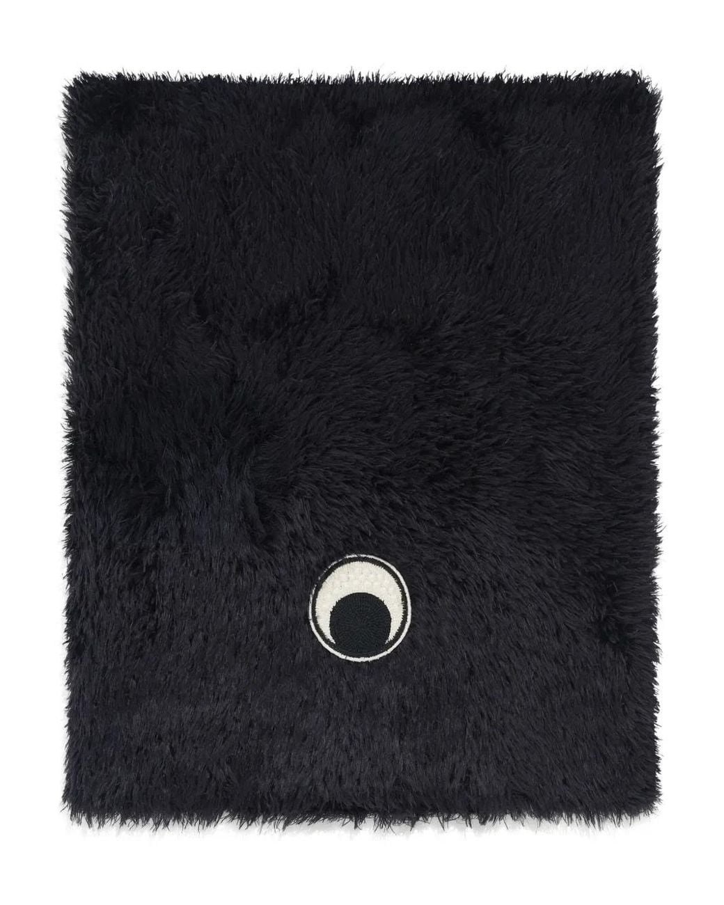 MARINE SERRE Black Fluffy-Knit Neck Scarf